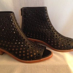New Loeffler Randall Black Perforated Ankle Boot